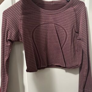 lululemon athletica Striped Crop Top - Purple